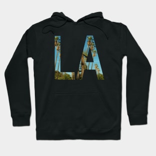 Los Angles Word Art Sign with Palm Trees - LA California Dreaming Hoodie